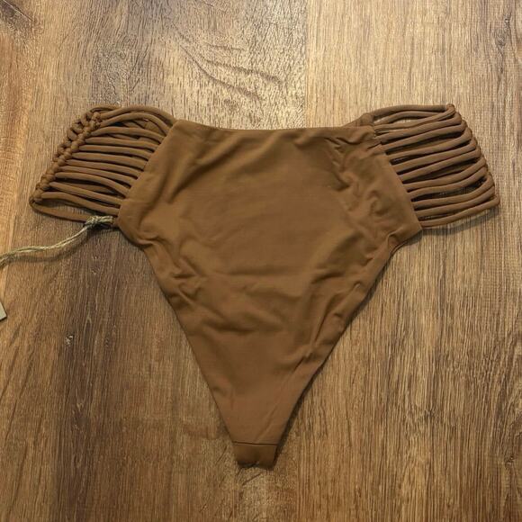 NWT Stone Fox Swim Simone Bikini Bottom In Rawhide Brown Size Small - Picture 6 of 6